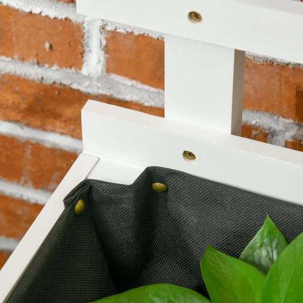 Plantekasse med espalier, 76x30x155 cm, Hvid