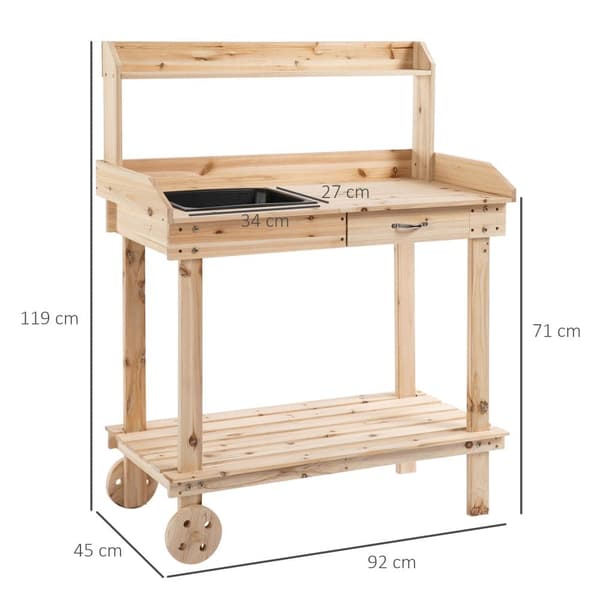 Havebord, 92x45x119 cm, Naturtræ