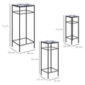 Miniatyrbillede 3 af 9: Plante Stand Sæt, 3er-Set, 28x28x71 cm, 23x23x61 cm, 18x18x51 cm, Blå
