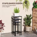 Miniatyrbillede 8 af 9: Plante Stand Sæt, 3er-Set, 28x28x71 cm, 23x23x61 cm, 18x18x51 cm, Blå