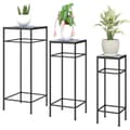 Miniatyrbillede 1 af 9: Plante Stand Sæt, 3er-Set, 28x28x71 cm, 23x23x61 cm, 18x18x51 cm, Blå