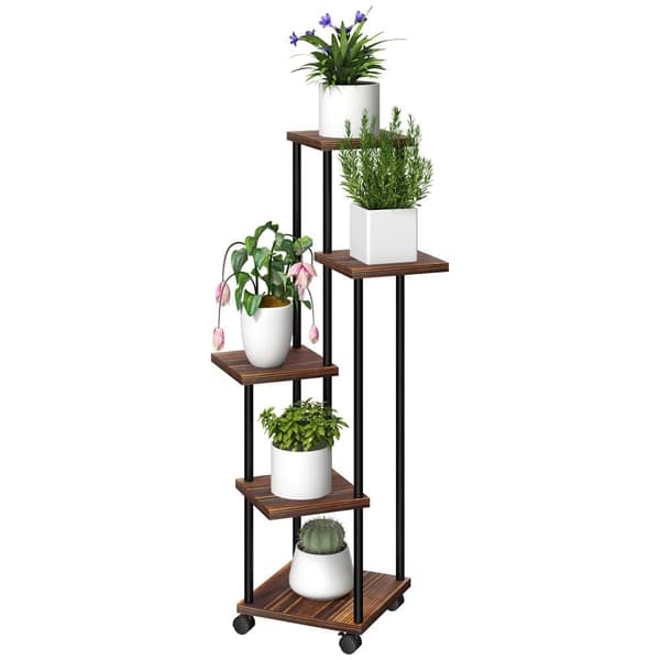 Plante Stand, 5-Etagen, 59x59x110 cm, Forkullet Sort