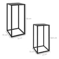 Miniatyrbillede 3 af 9: Plante Stand Sæt, 25x25x58.5 cm, 31x31x65 cm, Sort