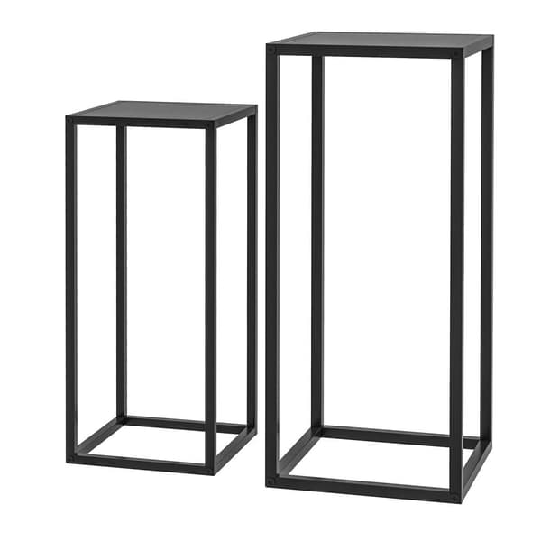 Plante Stand Sæt, 25x25x58.5 cm, 31x31x65 cm, Sort