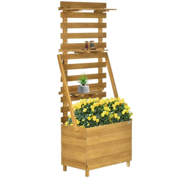 Hævet havebed med espalier, 845-818V00BN, 63x39x160 cm, Brun