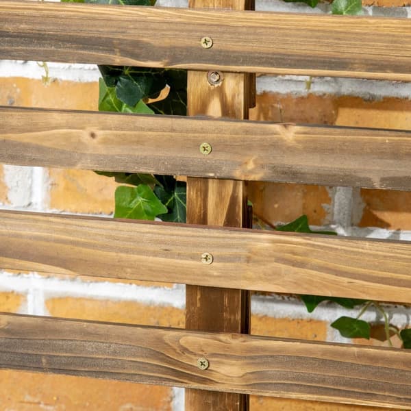 Hævet havebed med espalier og hjul, 65x31x147 cm, Forkullet
