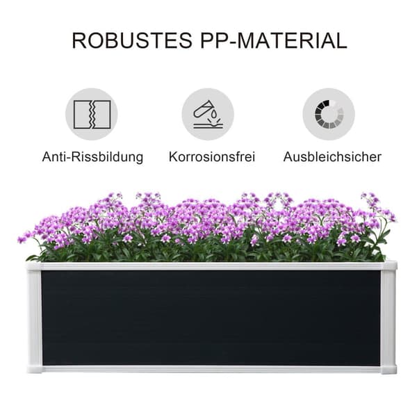 Hævet Blomsterbed, 100x80x30 cm, Grå