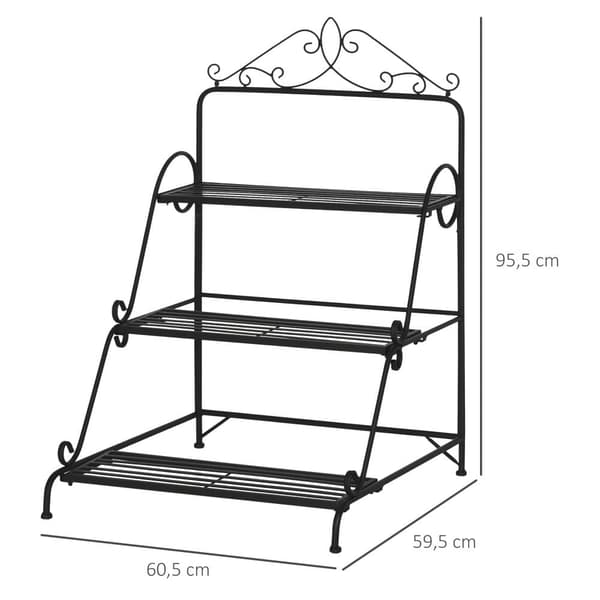 Plante Stand, 60.5x59.5x95.5 cm, Sort