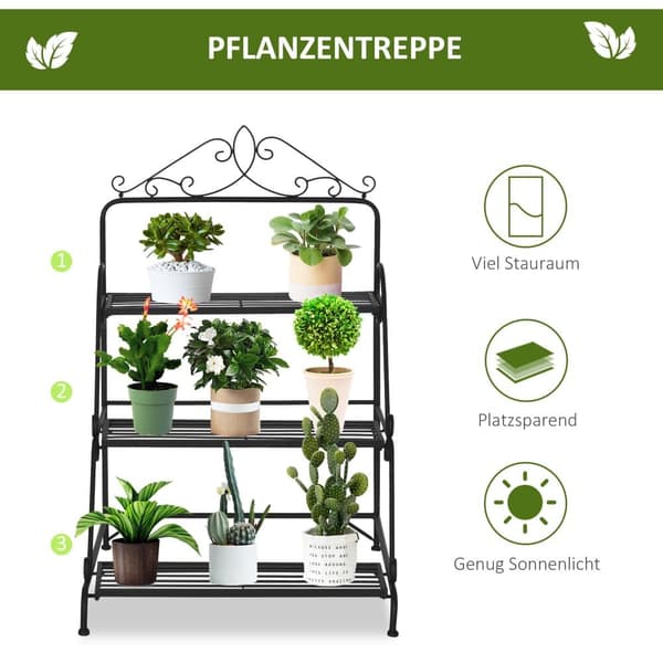 Plante Stand, 60.5x59.5x95.5 cm, Sort