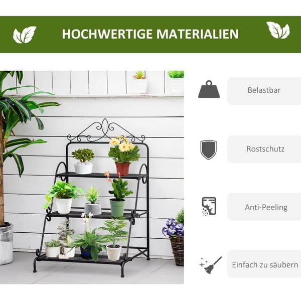 Plante Stand, 60.5x59.5x95.5 cm, Sort