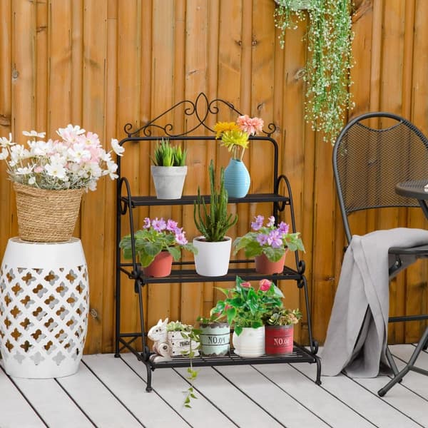 Plante Stand, 60.5x59.5x95.5 cm, Sort
