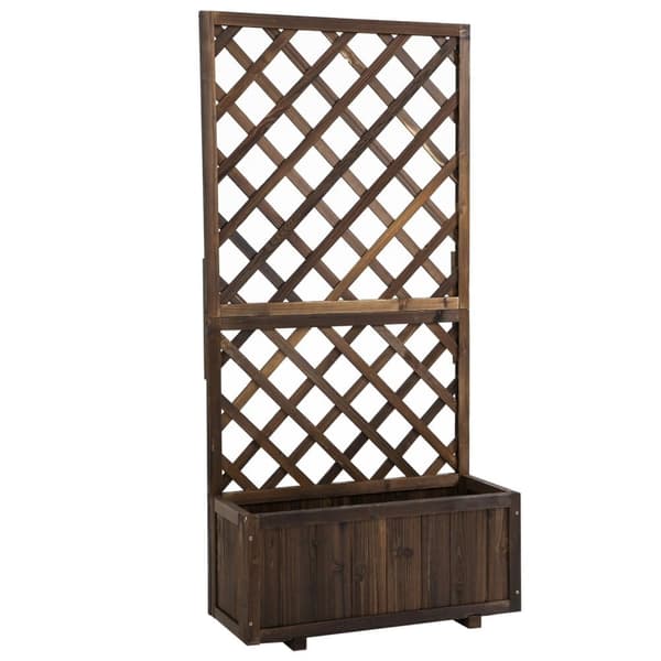 Höjd Trädgårdsbädd med Spaljé, 72.5x31.5x149.5 cm, Brun