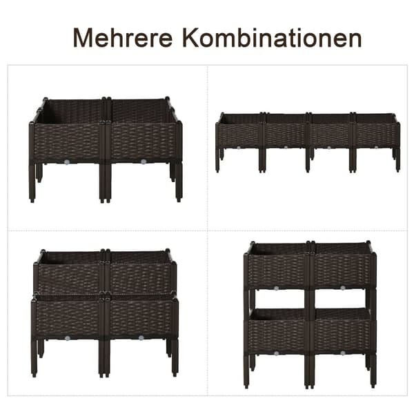 Hævet Havebed, 40x40x44 cm, Brun