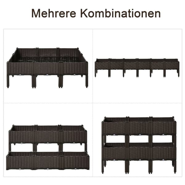 Hævet Havebed, 40x40x44 cm, Brun