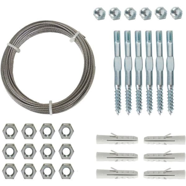 Trådnet - NATURE - Træningssæt til klatreplanter - galvaniseret jerntråd Ø1,8 mm x 10 m