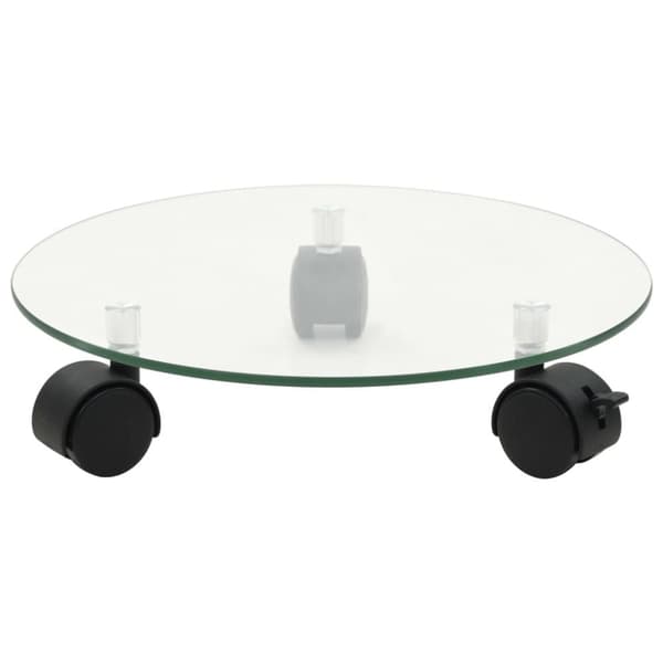 Växtställ på hjul 2 st härdat glas 28 cm rund