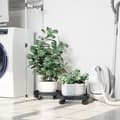 Miniatyrbild 1 av 2: Blomvagnar med hjul 2 st grå diameter 34 cm 35 kg