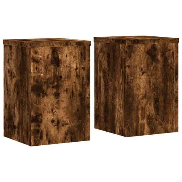 Växtställ 2 st rökfärgad ek 20x20x30 cm konstruerat trä