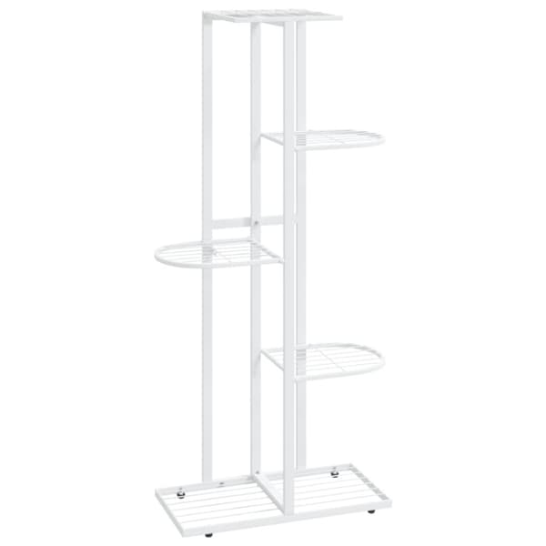 Växtställ med 5 hyllor 43x22x98 cm vit metall