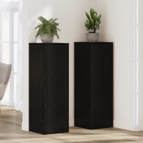 Växtställ Svart Ek 33x33x100 cm Ingenjörsträ