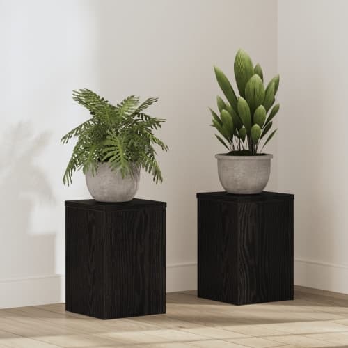 Växtställ 2 st Svart Ek 20x20x30 cm Trä