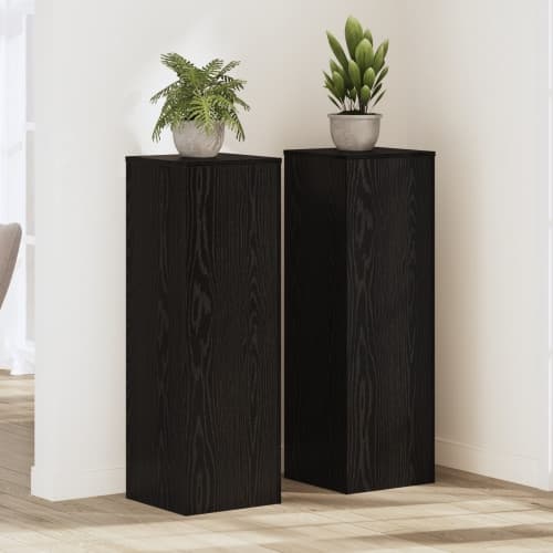 växtställningar 2 st Svart ek 33x33x100 cm Konstruerat trä