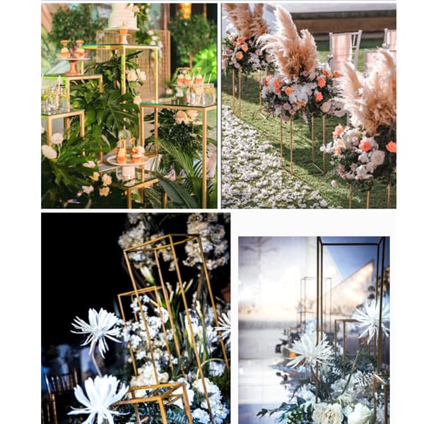 Guldmetallblomsterställ, Elegant Design, Mångsidig Användning,M
