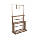 Miniatyrbillede 1 af 2: Hængende Planteholder, 3-Niveau Design, 20kg Kapacitet,Træ