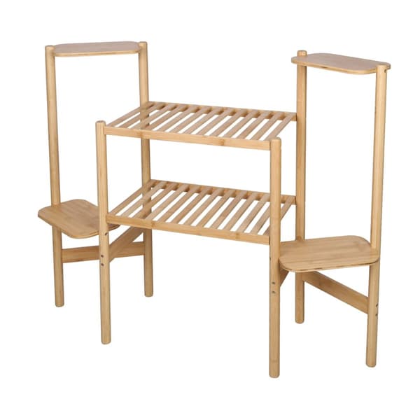 Bambus Planteholder, 6-Lags Design, Naturlig Træfinish,Naturligt Træ