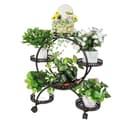 Miniatyrbillede 1 af 2: 4-lags planteholder, kapacitet til 6 potter, robust jernkonstruktion,sort, L