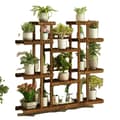 Miniatyrbillede 1 af 2: Træ Planteholder, 11 Hylder, Vejrbestandigt Design,BRUN