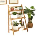 Miniatyrbillede 1 af 2: 3-lags bambusplanteholder, naturligt materiale, 42 kg belastningsevne,L, Naturlig
