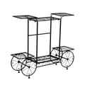 Miniatyrbillede 2 af 2: Metal Havevogn Planteholder, 6 Niveauer, Holdbar Jernkonstruktion,sort