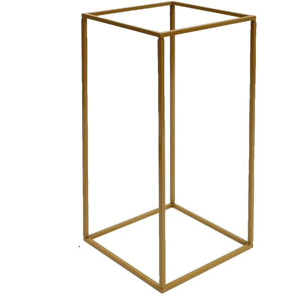 Metal Blomsterstand, Moderne Rektangulært Design, Robust Jernkonstruktion,Guld
