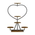 Miniatyrbillede 2 af 2: Hjerteformet Planteholder, 5-Lags Display, Robust MDF og Metal Design,Brun