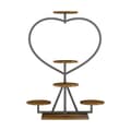 Miniatyrbillede 1 af 2: Hjerteformet Planteholder, 5-Lags Display, Robust MDF og Metal Design,Brun