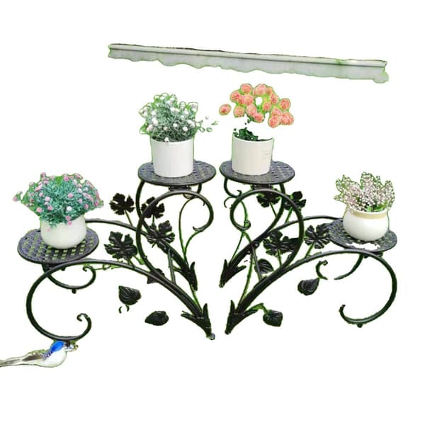 Metal Planteholder, Stilfuldt Moderne Design, Maksimal Belastning 5 kg,sort