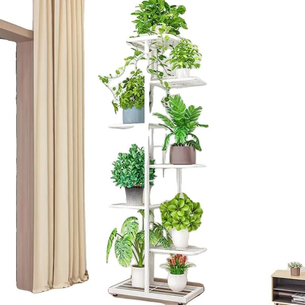 Planteställning, 7 nivåer, rymmer 8 krukor, modern och minimalistisk,b