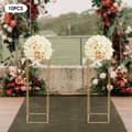 Miniatyrbillede 2 af 4: Guld Metal Blomsterstand, Moderne Rektangulært Design, Stærk Belastningskapacitet, Sæt af 10