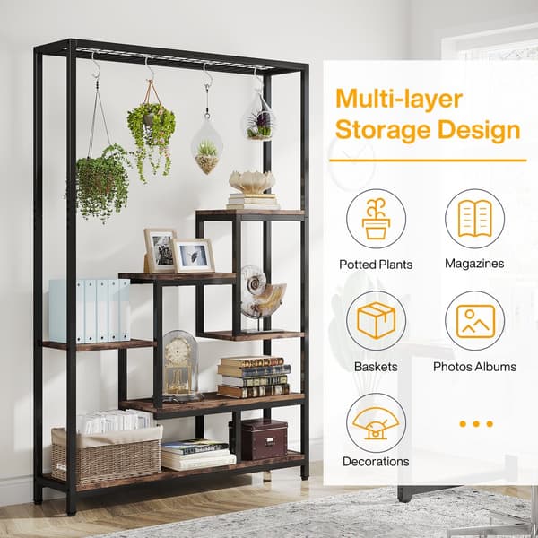 Indendørs Planteholder, 5-Lags Design, Robust Metalramme, Pladsbesparende Løsning
