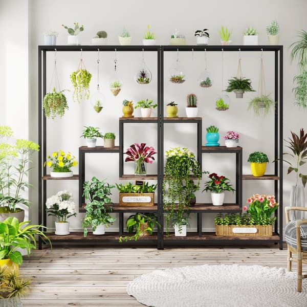 Indendørs Planteholder, 5-Lags Design, Robust Metalramme, Pladsbesparende Løsning