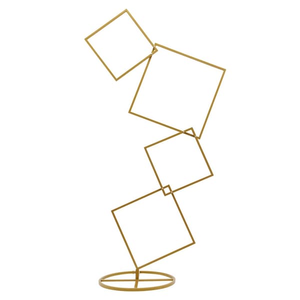 Firkantet Metal Blomsterstand, 1,9 m Højde, Holdbart Jernmateriale,Guld, M
