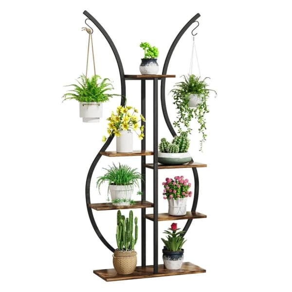 Hög Växtställning, 6 Våningar, Metallmaterial, Modern Stil,A