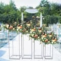 Miniatyrbillede 4 af 4: Metal Blomsterstativ Sæt, Fire Størrelser, Robust Stålrør, Moderne Firkantet Design