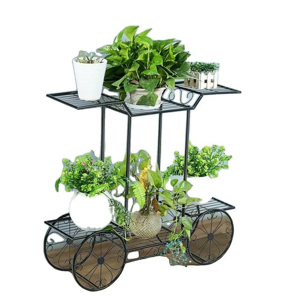 Plante Stativ, Stor Kapacitet, Indendørs/Udendørs Brug, Sort