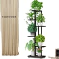 Miniatyrbild 1 av 2: Blomsterrack, järnkonstruktion, hemträdgårdsorganisation, 6 lager-svart