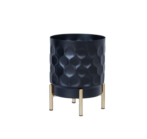 Blomkruka DEIA D15xH20cm, svart/gyllene
