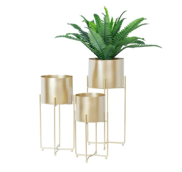 Blomställ DEIA GOLD L 24,5x23,5xH57cm, gyllene