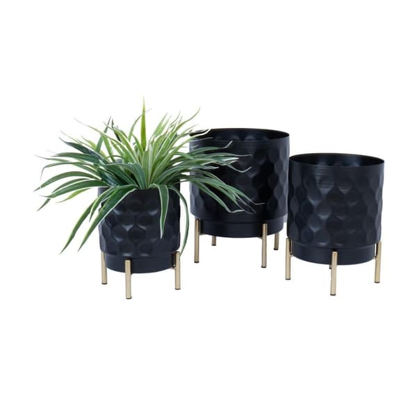 Blomkruka DEIA D18xH24cm, svart/gyllene