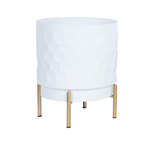 Blomkruka DEIA D21xH26cm, vit/gyllene